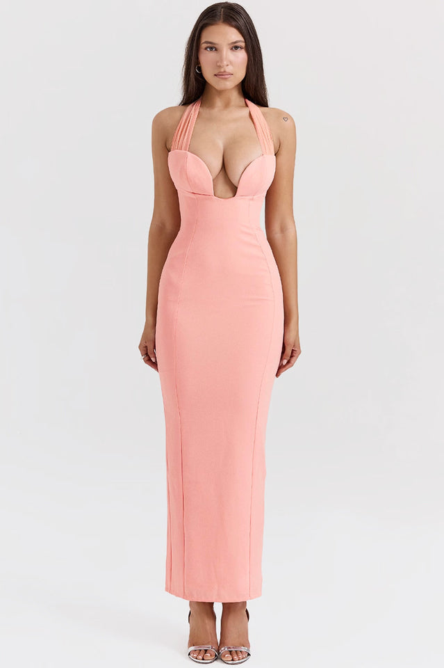 Sorbet Crepe Halter Maxi Dress | Dress In Beauty Sorbet Crepe Halter Maxi Dress | Dress In Beauty