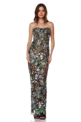 Kamames Strapless Floral Sequined Maxi Dress | Dress In Beauty Kamames Strapless Floral Sequined Maxi Dress | Dress In Beauty