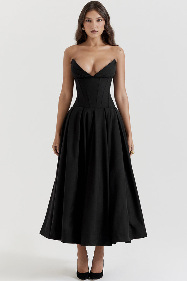 Lady Black Strapless Midi Dress | Dress In Beauty Lady Black Strapless Midi Dress | Dress In Beauty