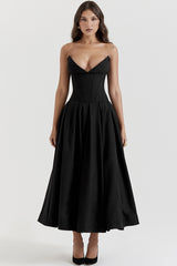 Lady Black Strapless Midi Dress | Dress In Beauty
