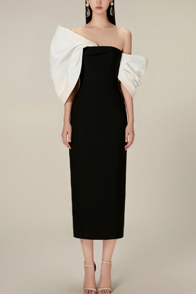 Delancy Bowknot Contrast Midi Dress | Dress In Beauty Delancy Bowknot Contrast Midi Dress | Dress In Beauty