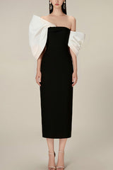 Delancy Bowknot Contrast Midi Dress | Dress In Beauty Delancy Bowknot Contrast Midi Dress | Dress In Beauty