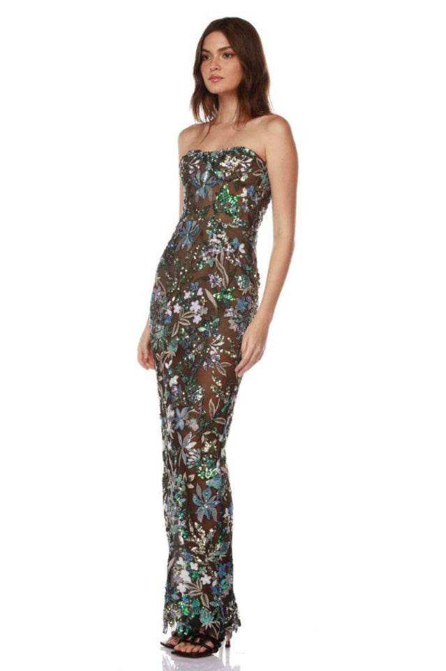 Kamames Strapless Floral Sequined Maxi Dress | Dress In Beauty Kamames Strapless Floral Sequined Maxi Dress | Dress In Beauty