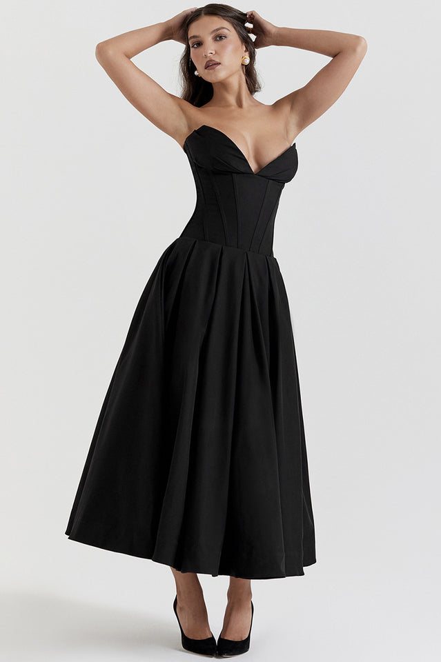 Lady Black Strapless Midi Dress | Dress In Beauty Lady Black Strapless Midi Dress | Dress In Beauty