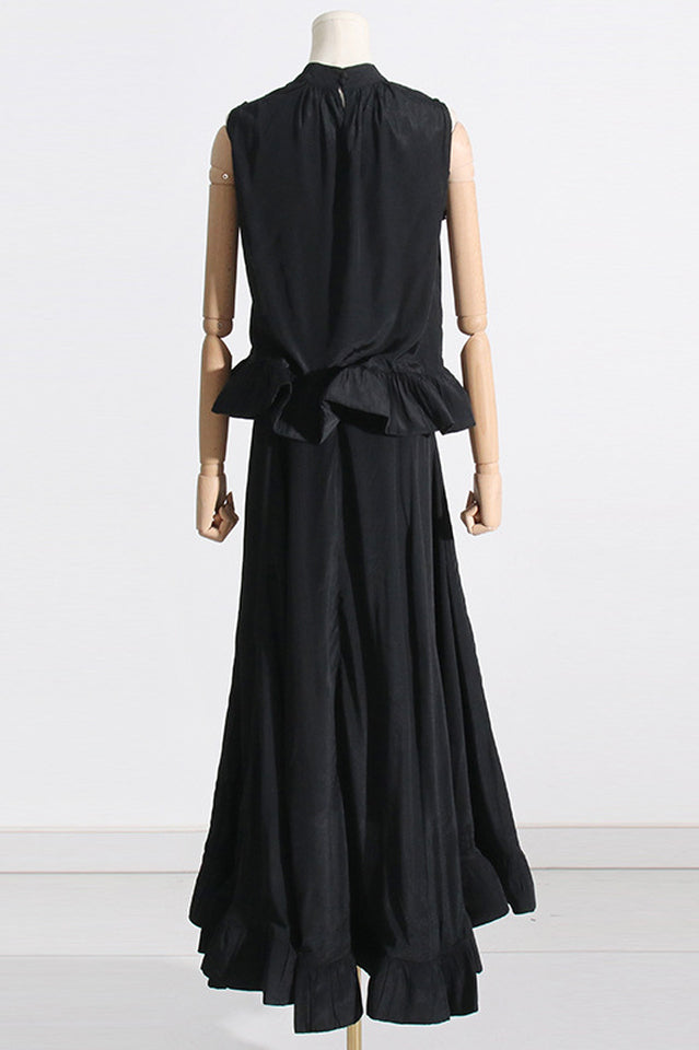 Ruffled Waist Halter Top + Maxi Skirt Set | Dress In Beauty Ruffled Waist Halter Top + Maxi Skirt Set | Dress In Beauty
