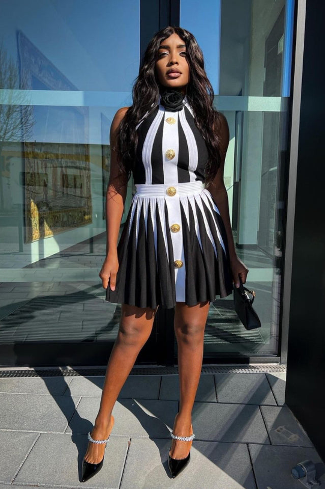 Backless Knit Dress With Rose Detail | Dress In Beauty Backless Knit Dress With Rose Detail | Dress In Beauty