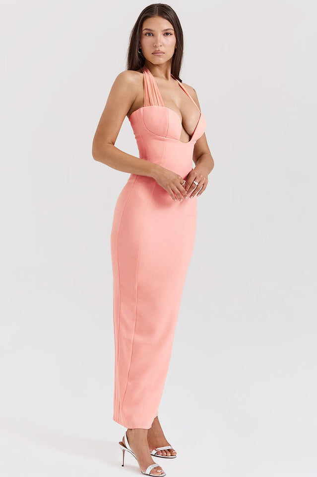Sorbet Crepe Halter Maxi Dress | Dress In Beauty Sorbet Crepe Halter Maxi Dress | Dress In Beauty