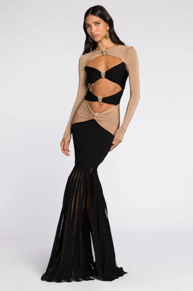 Pineapple-Embellished Cut-Out Maxi Dress | Dress In Beauty Pineapple-Embellished Cut-Out Maxi Dress | Dress In Beauty