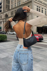 Backless Round Neck Long Sleeve Blouse | Dress In Beauty Backless Round Neck Long Sleeve Blouse | Dress In Beauty