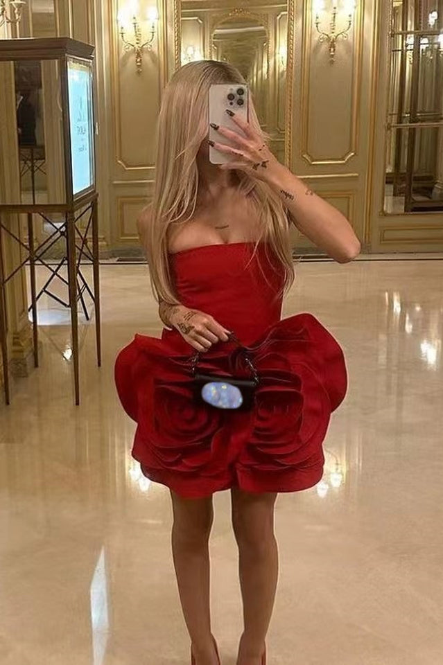 Ayat Strapless Flower Mini Dress | Dress In Beauty Ayat Strapless Flower Mini Dress | Dress In Beauty