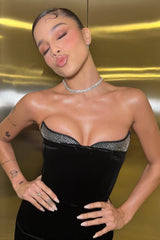 Strapless Embellished Maxi Velvet Dress | Dress In Beauty Strapless Embellished Maxi Velvet Dress | Dress In Beauty