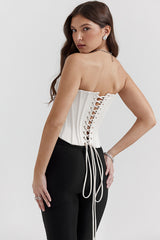 Genevieve Vintage Cream Strappy Bra | Dress In Beauty Genevieve Vintage Cream Strappy Bra | Dress In Beauty