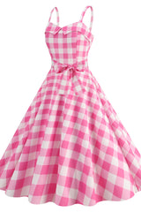 Barbie Movie Margot Pink Plaid Check Dress | Dress In Beauty Barbie Movie Margot Pink Plaid Check Dress | Dress In Beauty