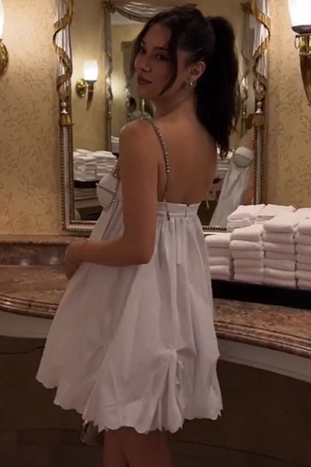 Crystal Trimmed Scallop Mini Dress | Dress In Beauty Crystal Trimmed Scallop Mini Dress | Dress In Beauty