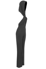 Backless Hooded Jumpsuit With Slip Pockets | Dress In Beauty Backless Hooded Jumpsuit With Slip Pockets | Dress In Beauty