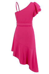 Asymmetrical Neck Flutter Sleeve Dress | Dress In Beauty Asymmetrical Neck Flutter Sleeve Dress | Dress In Beauty