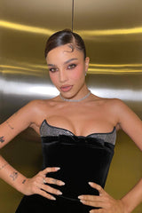 Strapless Embellished Maxi Velvet Dress | Dress In Beauty Strapless Embellished Maxi Velvet Dress | Dress In Beauty