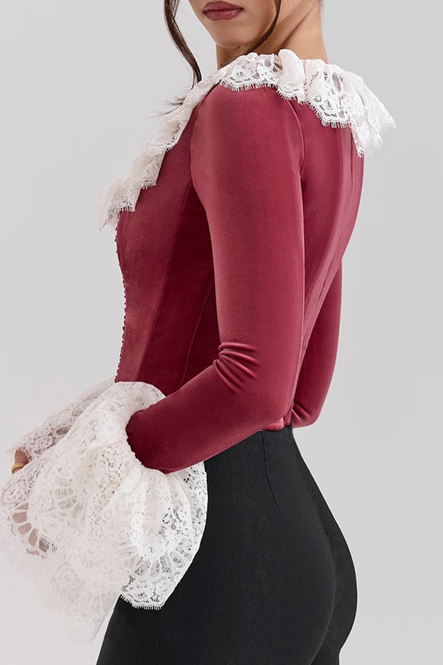 Jacinda Velvet Lace Tunic Top | Dress In Beauty Jacinda Velvet Lace Tunic Top | Dress In Beauty