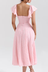 Emma Pink Floral Jacquard Midi Dress | Dress In Beauty Emma Pink Floral Jacquard Midi Dress | Dress In Beauty