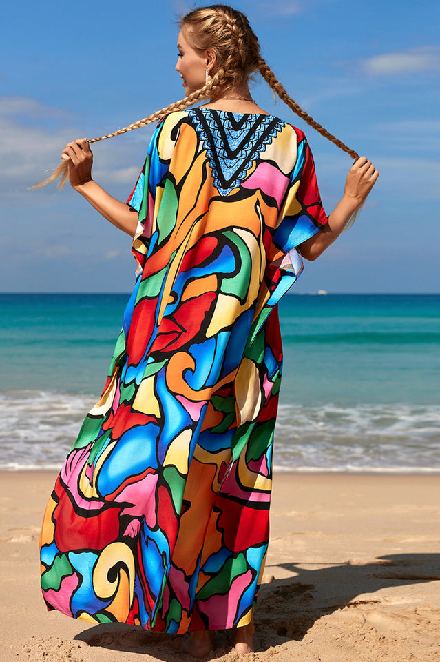 Tropical Pattern Kimono Blouse ( 29 Colors ) | Dress In Beauty Tropical Pattern Kimono Blouse ( 29 Colors ) | Dress In Beauty