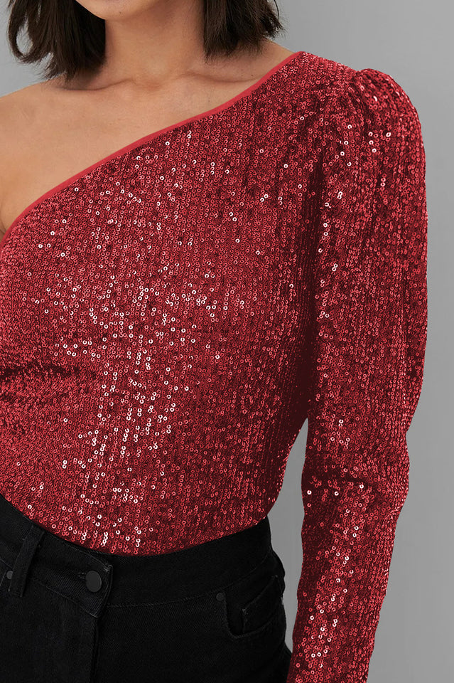 Mikah One Shoulder Long Sleeve Top | Dress In Beauty Mikah One Shoulder Long Sleeve Top | Dress In Beauty