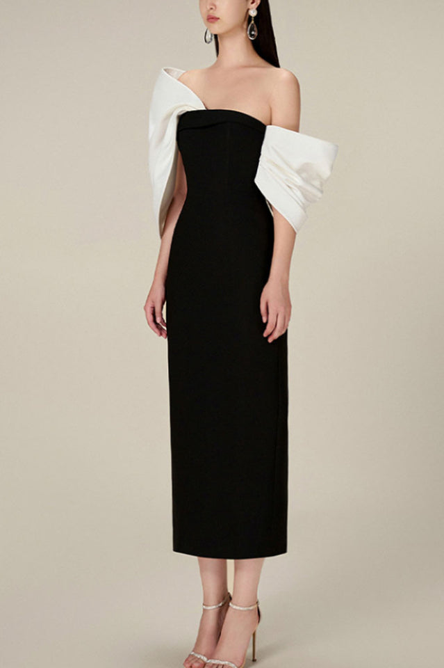 Delancy Bowknot Contrast Midi Dress | Dress In Beauty Delancy Bowknot Contrast Midi Dress | Dress In Beauty