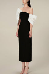 Delancy Bowknot Contrast Midi Dress | Dress In Beauty Delancy Bowknot Contrast Midi Dress | Dress In Beauty