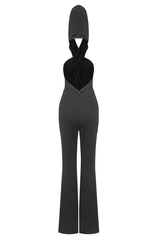 Backless Hooded Jumpsuit With Slip Pockets | Dress In Beauty Backless Hooded Jumpsuit With Slip Pockets | Dress In Beauty