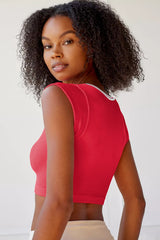 Notched Neck Cap Sleeve Cropped Tee | Dress In Beauty Notched Neck Cap Sleeve Cropped Tee | Dress In Beauty