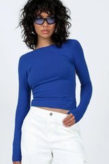 Backless Round Neck Long Sleeve Blouse | Dress In Beauty Backless Round Neck Long Sleeve Blouse | Dress In Beauty