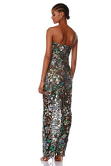 Kamames Strapless Floral Sequined Maxi Dress | Dress In Beauty Kamames Strapless Floral Sequined Maxi Dress | Dress In Beauty