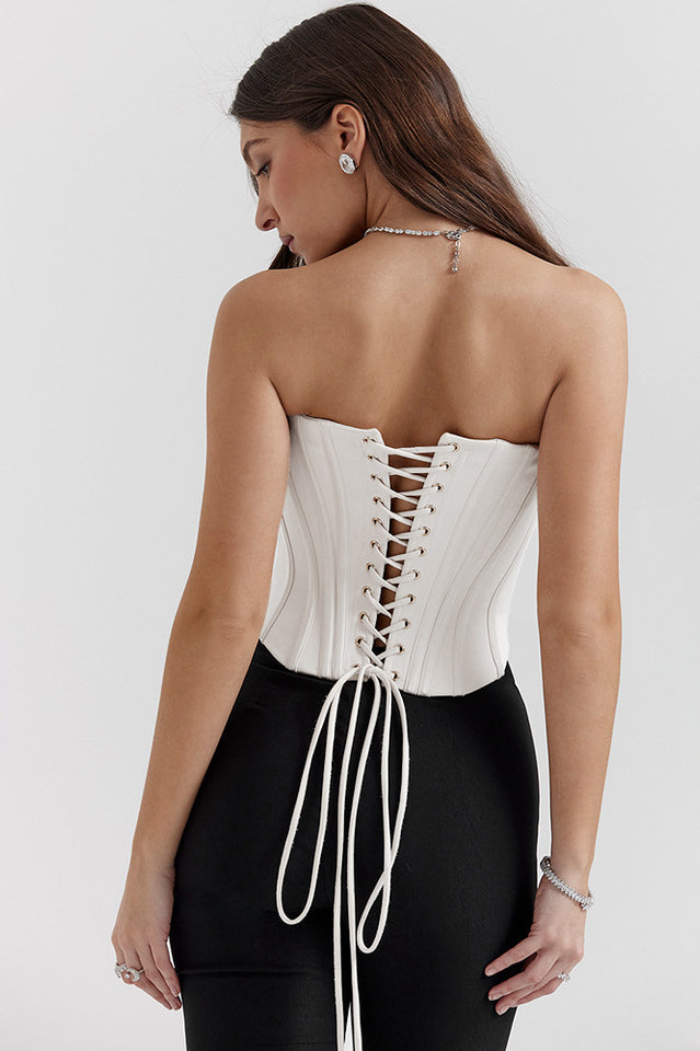 Genevieve Vintage Cream Strappy Bra | Dress In Beauty Genevieve Vintage Cream Strappy Bra | Dress In Beauty