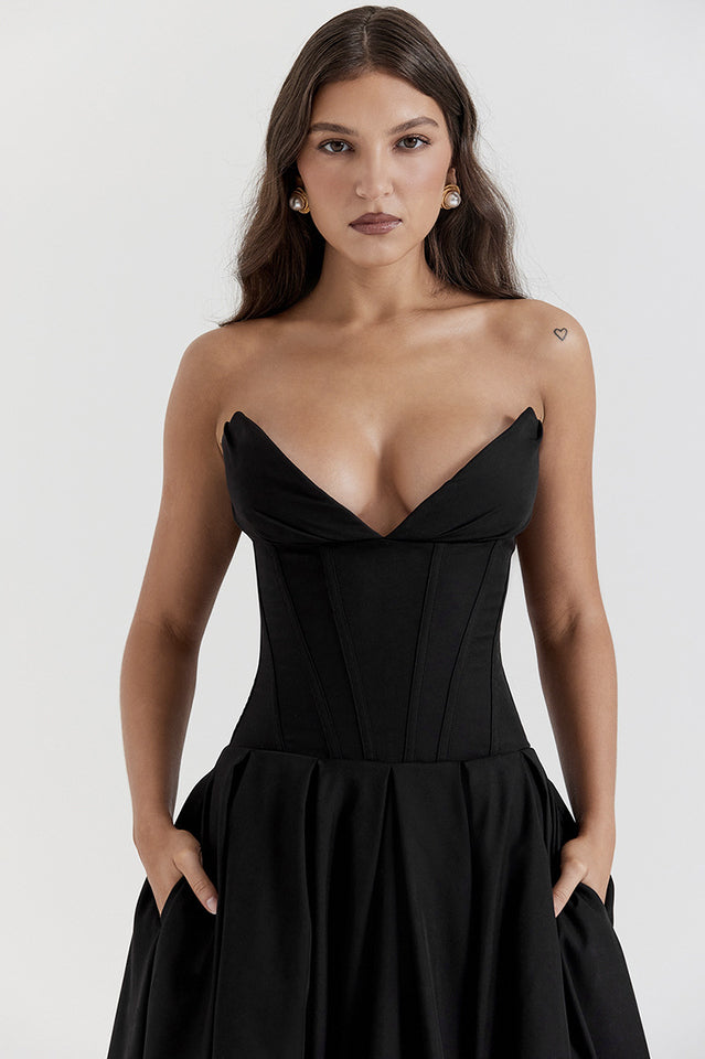 Lady Black Strapless Midi Dress | Dress In Beauty Lady Black Strapless Midi Dress | Dress In Beauty