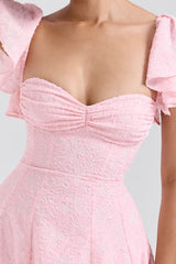 Emma Pink Floral Jacquard Midi Dress | Dress In Beauty Emma Pink Floral Jacquard Midi Dress | Dress In Beauty