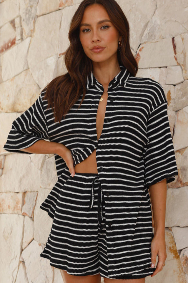 Lacole Button Up Shirt & Shorts Set | Dress In Beauty Lacole Button Up Shirt & Shorts Set | Dress In Beauty