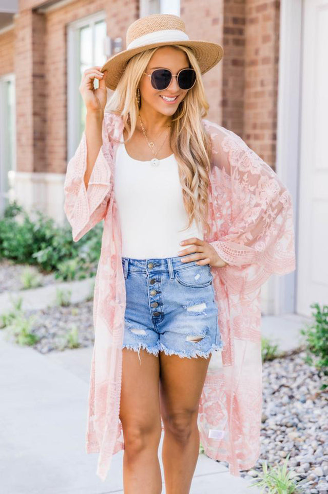 Hollow Out Lace Kimono Cover Up | Dress In Beauty Hollow Out Lace Kimono Cover Up | Dress In Beauty