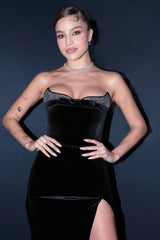 Strapless Embellished Maxi Velvet Dress | Dress In Beauty Strapless Embellished Maxi Velvet Dress | Dress In Beauty