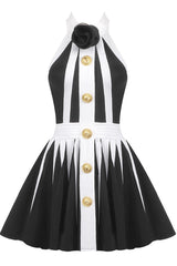 Backless Knit Dress With Rose Detail | Dress In Beauty Backless Knit Dress With Rose Detail | Dress In Beauty