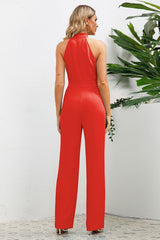 Sleek Bowknot Halter Neck Jumpsuit | Dress In Beauty Sleek Bowknot Halter Neck Jumpsuit | Dress In Beauty