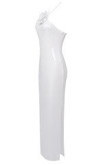 Glitter Rosette Halter Sequined Maxi Dress | Dress In Beauty Glitter Rosette Halter Sequined Maxi Dress | Dress In Beauty