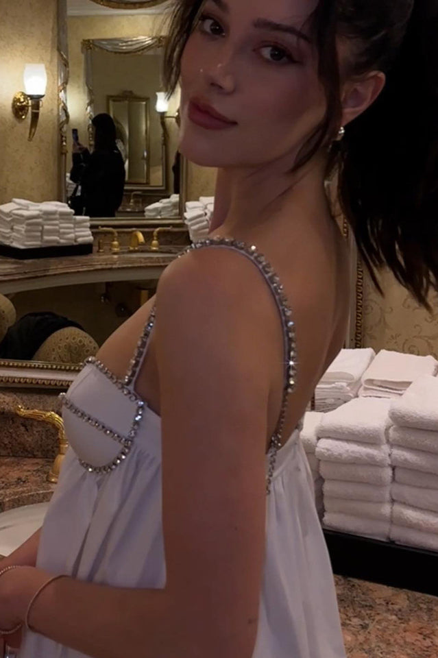 Crystal Trimmed Scallop Mini Dress | Dress In Beauty Crystal Trimmed Scallop Mini Dress | Dress In Beauty