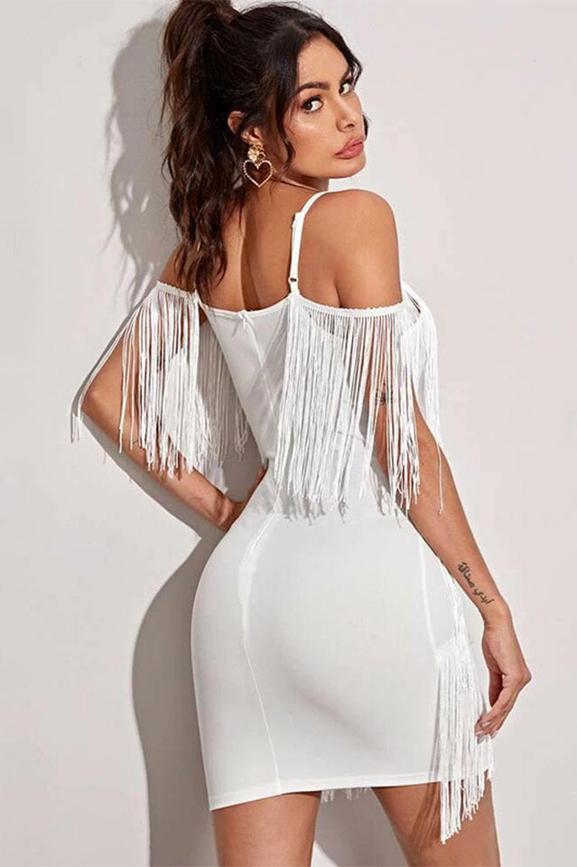 Pora Mini Halter Dress with Tassels | Dress In Beauty Pora Mini Halter Dress with Tassels | Dress In Beauty