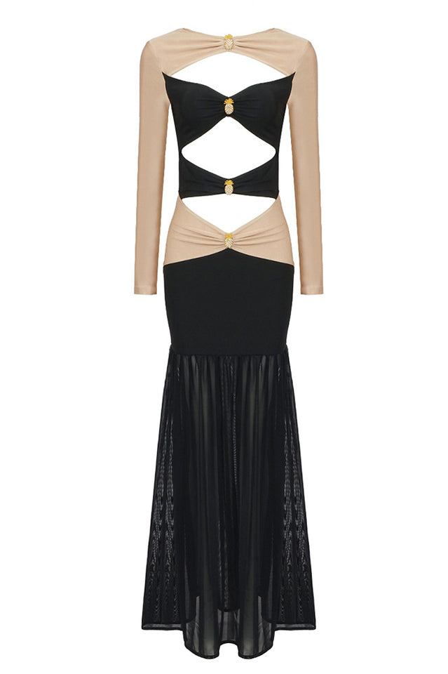 Pineapple-Embellished Cut-Out Maxi Dress | Dress In Beauty Pineapple-Embellished Cut-Out Maxi Dress | Dress In Beauty