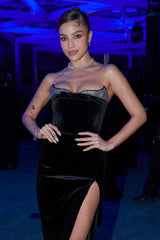 Strapless Embellished Maxi Velvet Dress | Dress In Beauty Strapless Embellished Maxi Velvet Dress | Dress In Beauty