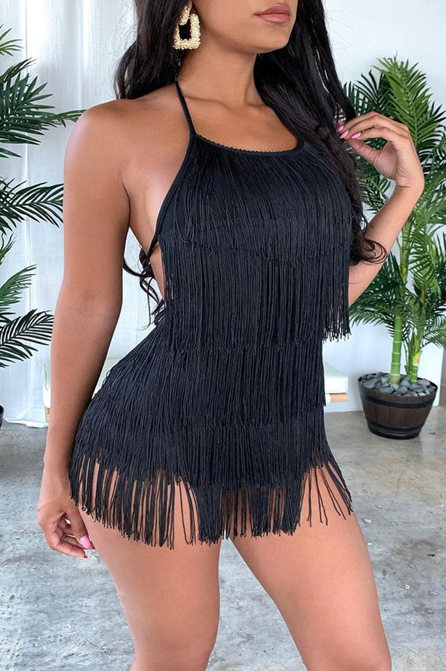 Halter Fringe Romper | Dress In Beauty Halter Fringe Romper | Dress In Beauty