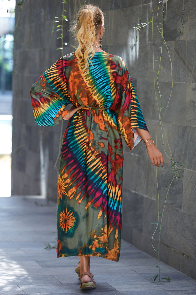 Tie Dye Belt Kimono Blouse (15 Colors) | Dress In Beauty Tie Dye Belt Kimono Blouse (15 Colors) | Dress In Beauty