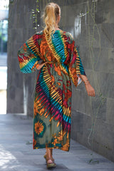 Tie Dye Belt Kimono Blouse (15 Colors) | Dress In Beauty Tie Dye Belt Kimono Blouse (15 Colors) | Dress In Beauty