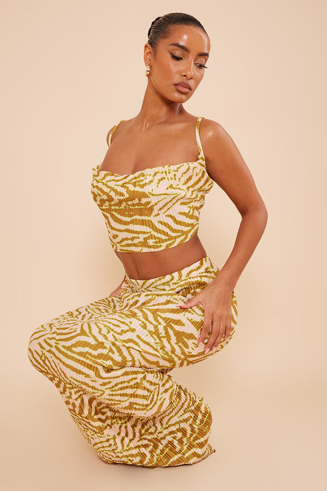 Plisse Strappy Cow Neck Top + Skirt Set | Dress In Beauty Plisse Strappy Cow Neck Top + Skirt Set | Dress In Beauty