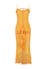 Apricot Ruffled Front Gown | Dress In Beauty Apricot Ruffled Front Gown | Dress In Beauty