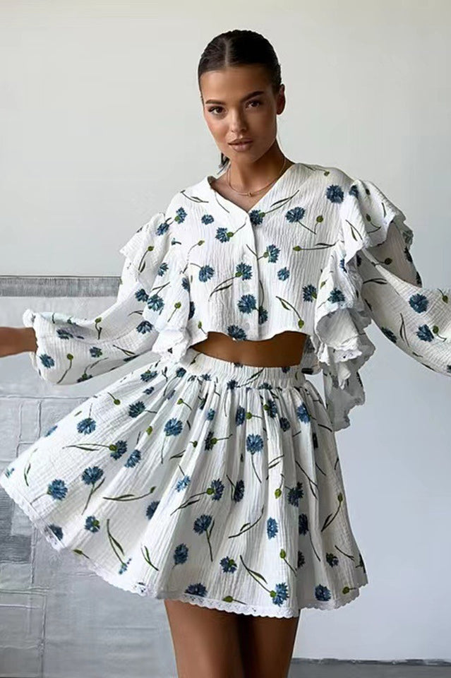 Ruffled Strawberry Print Skirt Set | Dress In Beauty Ruffled Strawberry Print Skirt Set | Dress In Beauty